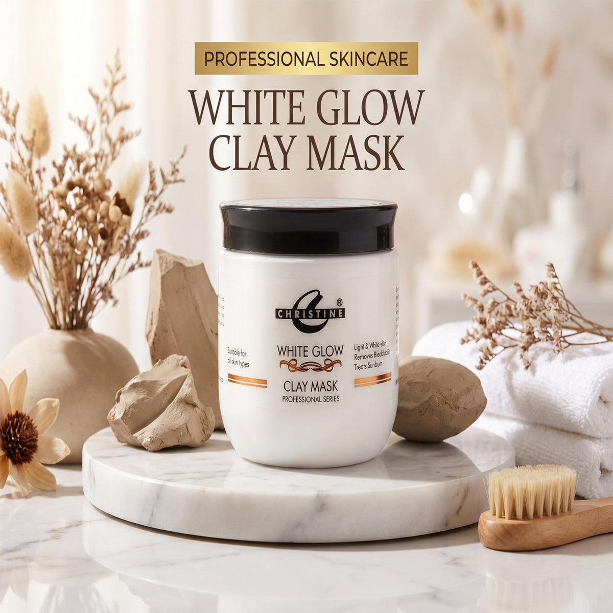 White Glow Clay Mask Jar (570 g)