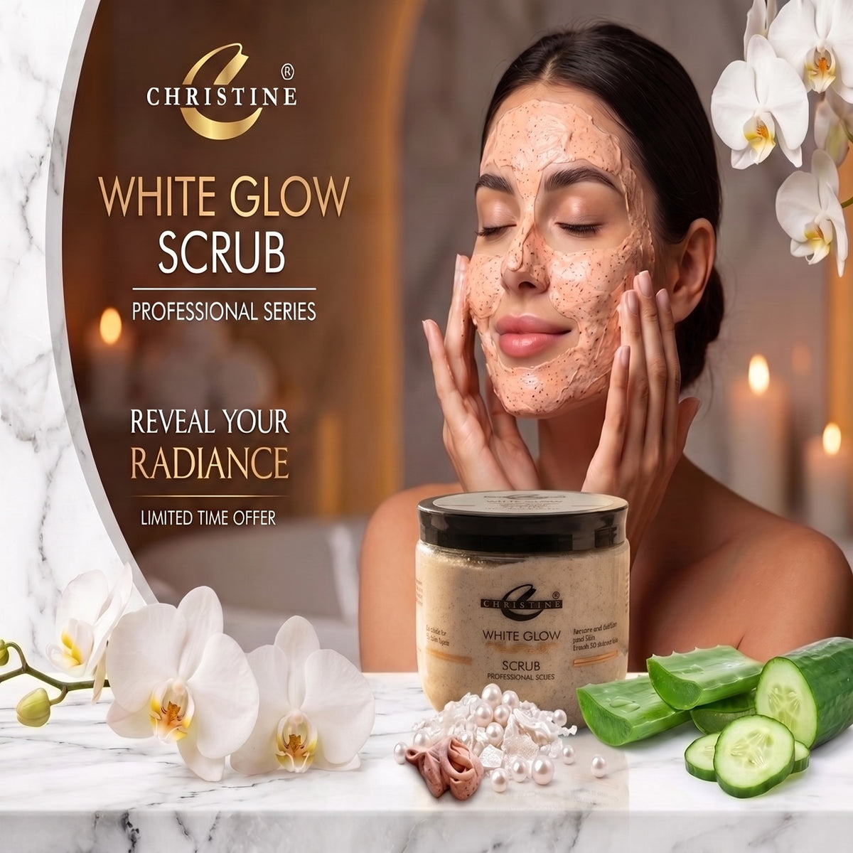 White Glow Scrub Jar (470 g)
