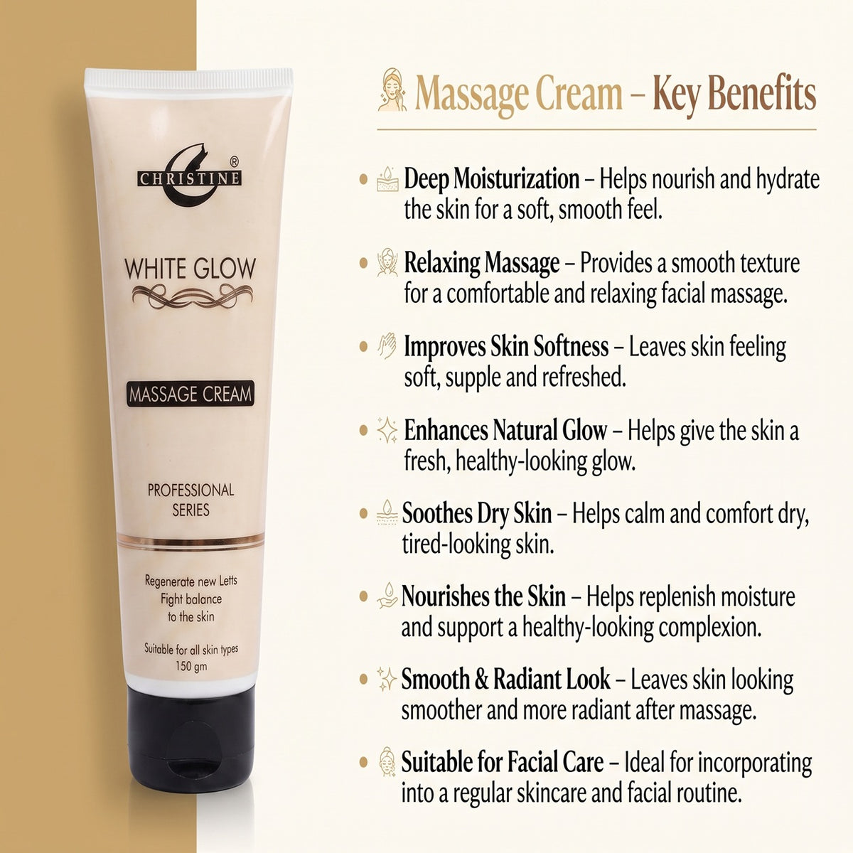 White Glow Massage Cream (150 g)